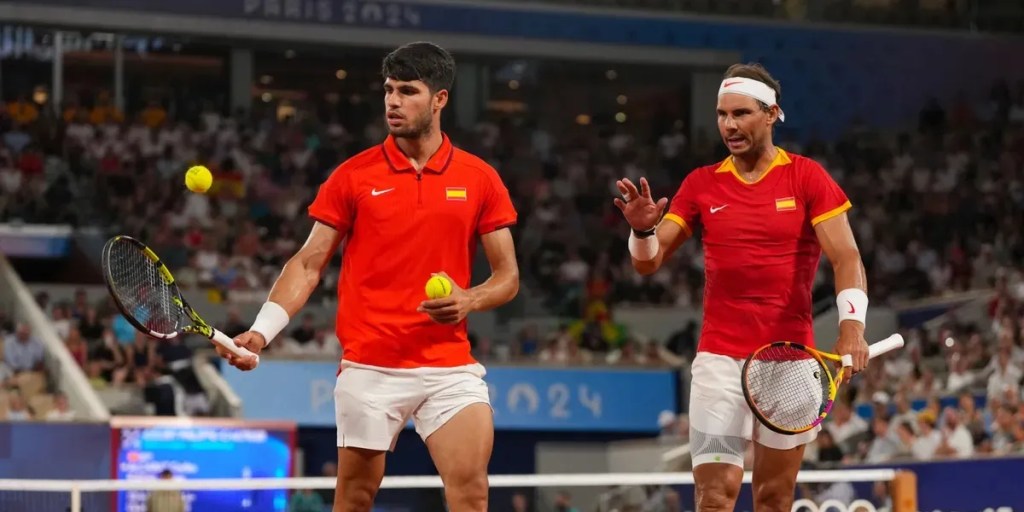 Rafael Nadal, Carlos Alcaraz, Juegos Olímpicos París 2024, eliminación en dobles, Krajicek y Ram, tenis español, cuartos de final, singles, Roman Safiullin, Tommy Paul, tenis olímpico, Alcaraz avanza, Nadal y Alcaraz