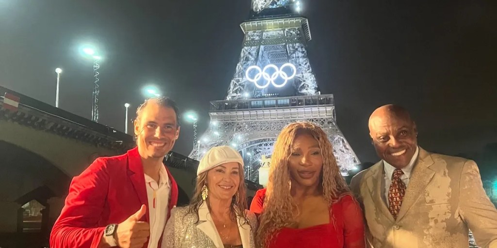 Juegos Olímpicos, París 2024, Rafael Nadal, Nadia Comaneci, Carl Lewis, Serena Williams, antorcha olímpica, ceremonia inaugural, Río Sena, Zinedine Zidane, Amélie Mauresmo, globo aerostático, leyendas del deporte, espíritu olímpico, Torre Eiffel