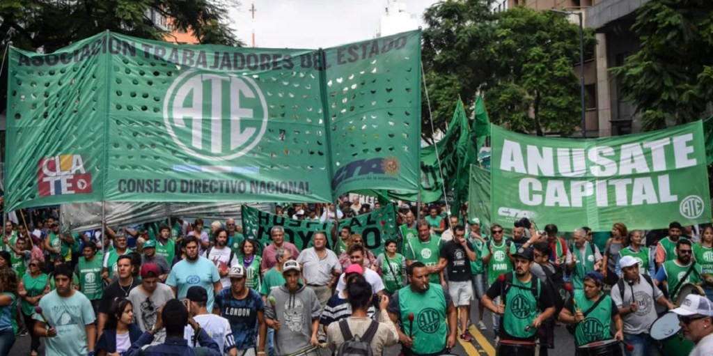 ATE, paro nacional, movilización, San Cayetano, Plaza de Mayo, Rodolfo Aguiar, Javier Milei, salarios, empleo, sector público, UTEP, CGT