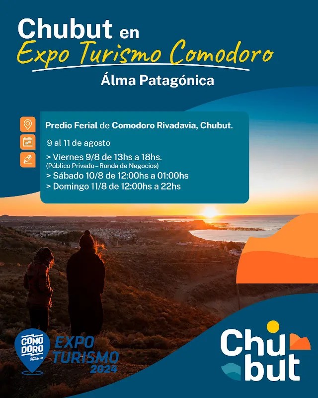Expo Turismo Comodoro, Chubut, Comodoro Rivadavia, promoción turística, gastronomía, turismo sustentable, Áreas Naturales Protegidas, Festival Gastronómico, turismo de naturaleza, Patagonia, Ignacio Torres, Rocas Coloradas, Cabo Dos Bahías, destinos turísticos, La Trochita, Agencia Chubut Turismo