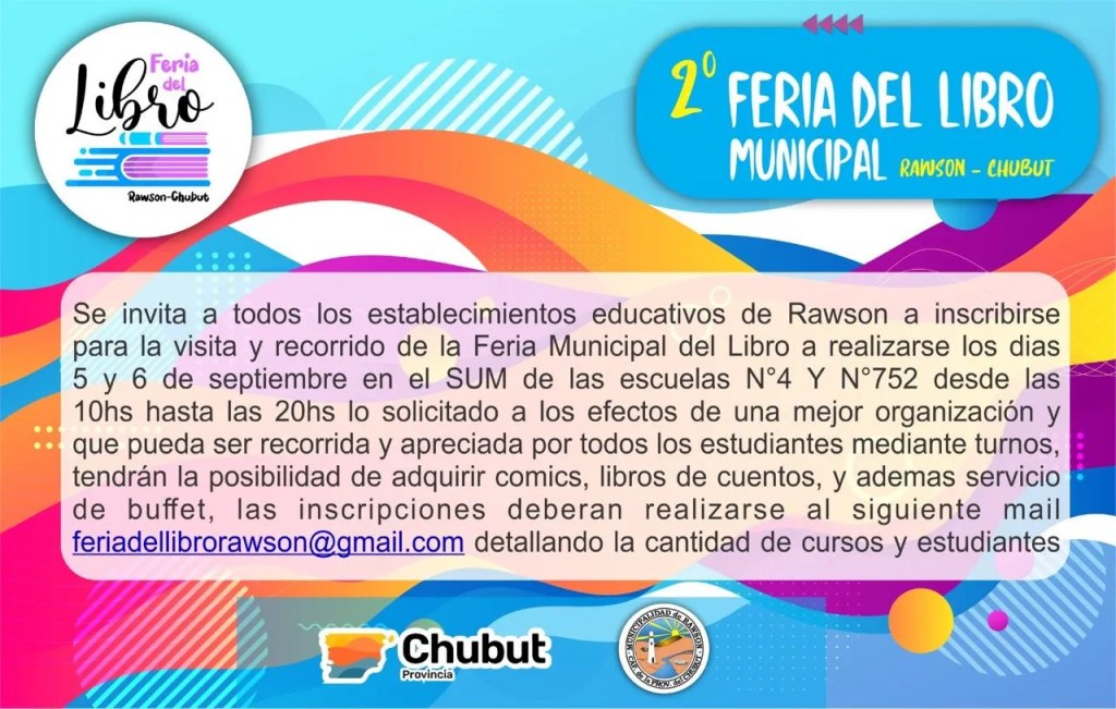 Feria del Libro, Rawson, Reforma de la Constitución, accesibilidad, inclusión, lectura, cultura, Mariela Tamame, Escuelas Nº 4 y Nº 752, educación, alumnos, docentes, evento cultural, literatura local, Municipalidad de Rawson, organización escolar