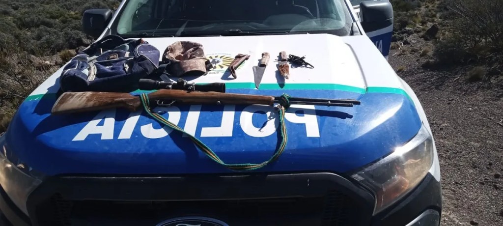 infracción Ley de Fauna, carne de guanaco, secuestro de armas, División Seguridad Rural, Rawson, control policial, Ruta 24, caza ilegal, Fiscalía Rawson, infracción art 189 bis