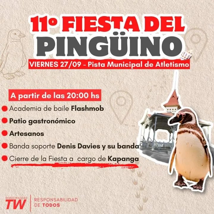 Kapanga, Fiesta Provincial del Pingüino, Trelew, cuarteto, rock, ska, evento gratuito, Pingüino en Primavera, Martín Fabio, conservación, Punta Tombo, fauna, turismo, show en vivo, actividades recreativas, cultura