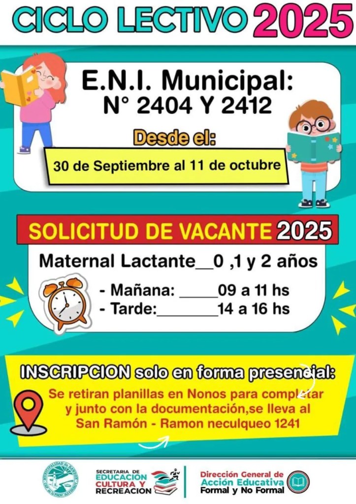 Jardines Municipales, Rawson, ciclo lectivo 2025, inscripciones, educación infantil, Mariela Tamame, Municipalidad de Rawson, inclusión, niños con discapacidad, Chubut, educación inicial, barrio San Ramón, formación educativa, turno vespertino, maternal, prioridad inscripciones