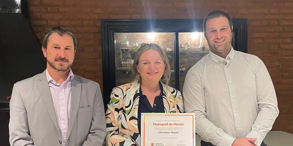 Gerardo Merino y Kirsty Hayes refuerzan vínculos en&nbsp;Chubut