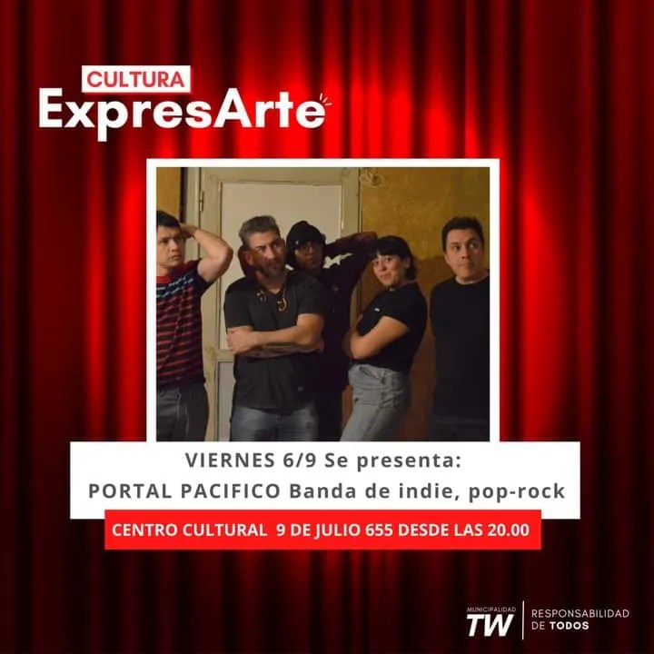 Portal Pacífico, ExpresArte Trelew, música en vivo, show en Trelew, Centro Cultural Trelew, rock psicodélico, música electrónica, Otoño para siempre, bandas locales, show en vivo, entradas anticipadas, cultura en Trelew, rock alternativo, eventos en Trelew, música independiente