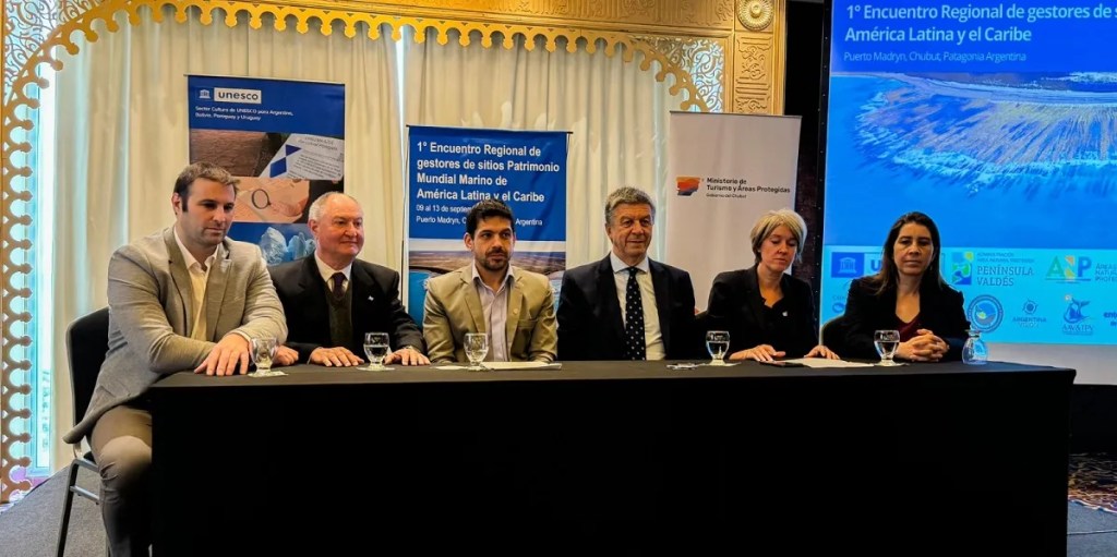 Chubut, Península Valdés, Patrimonio Mundial, UNESCO, conservación, sitios marinos, Ignacio Torres, Diego Lapenna, Gustavo Menna, Puerto Madryn, biodiversidad, América Latina, gestión ambiental, áreas protegidas, turismo sostenible, encuentro regional
