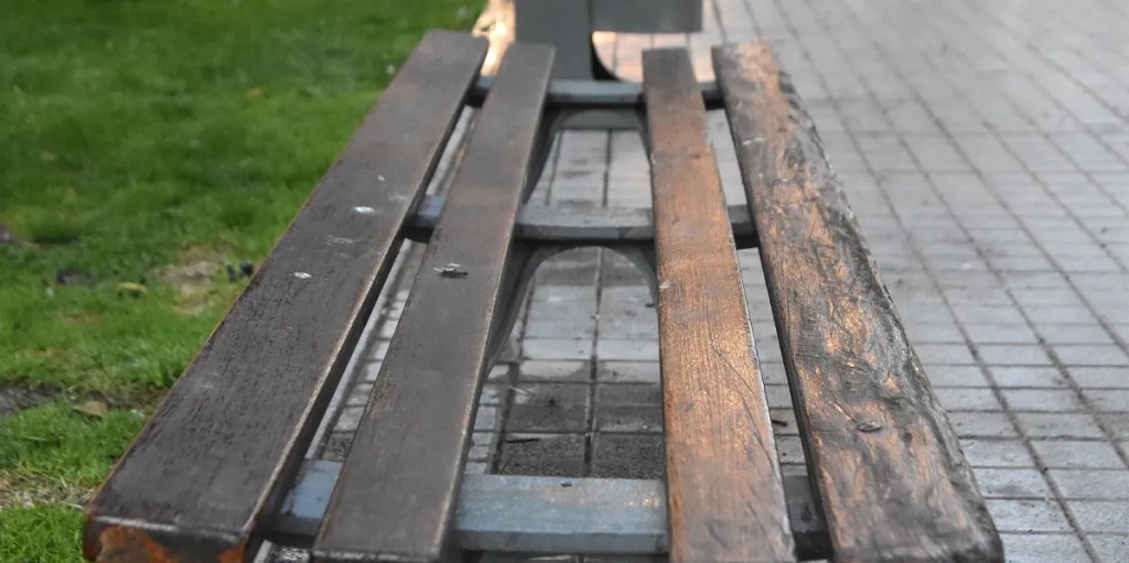 Trelew, vandalismo, Plaza Independencia, excombatientes de Malvinas, monumento vandalizado, mobiliario urbano, servicios públicos, ambiente, limpieza, bancos pintados, cestos de basura, espacio público, respeto, ciudad de Trelew, conciencia ciudadana