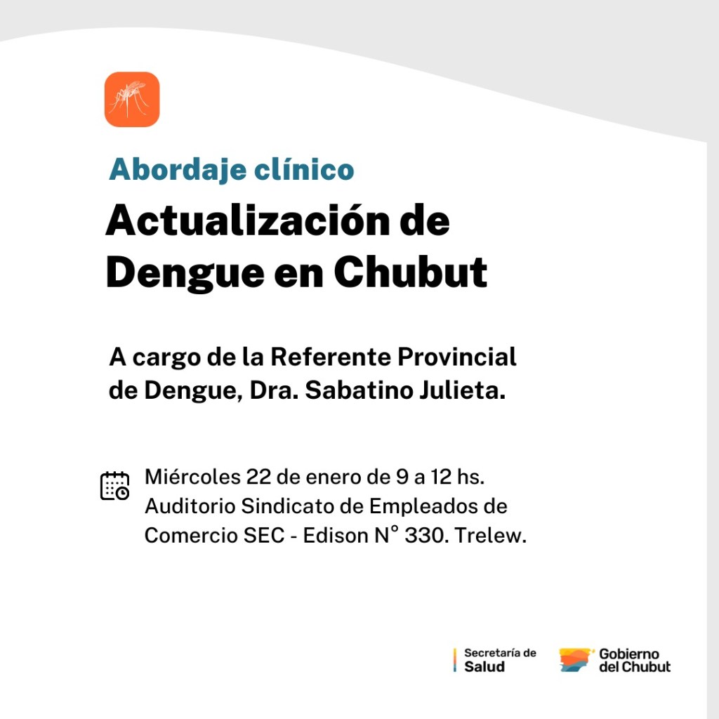 PROVINCIA INVITA A MÉDICOS Y ENFERMEROS A PARTICIPAR DE JORNADA DE ACTUALIZACIÓN SOBRE EL ABORDAJE CLÍNICO DEL&nbsp;DENGUE.