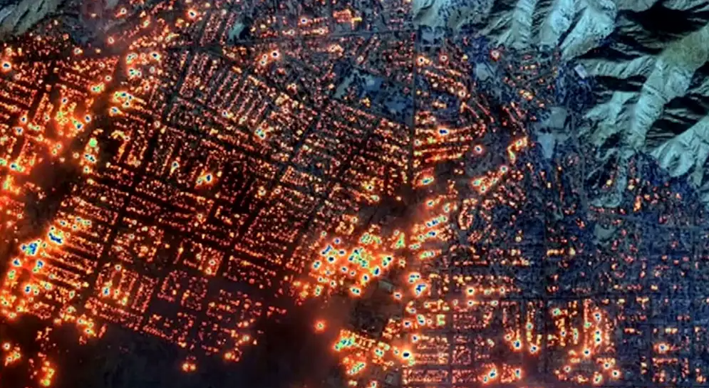 IMÁGENES VISTAS DESDE EL ESPACIO MUESTRAN LA MAGNITUD DE LOS INCENDIOS EN LOS ÁNGELES,&nbsp;CALIFORNIA.