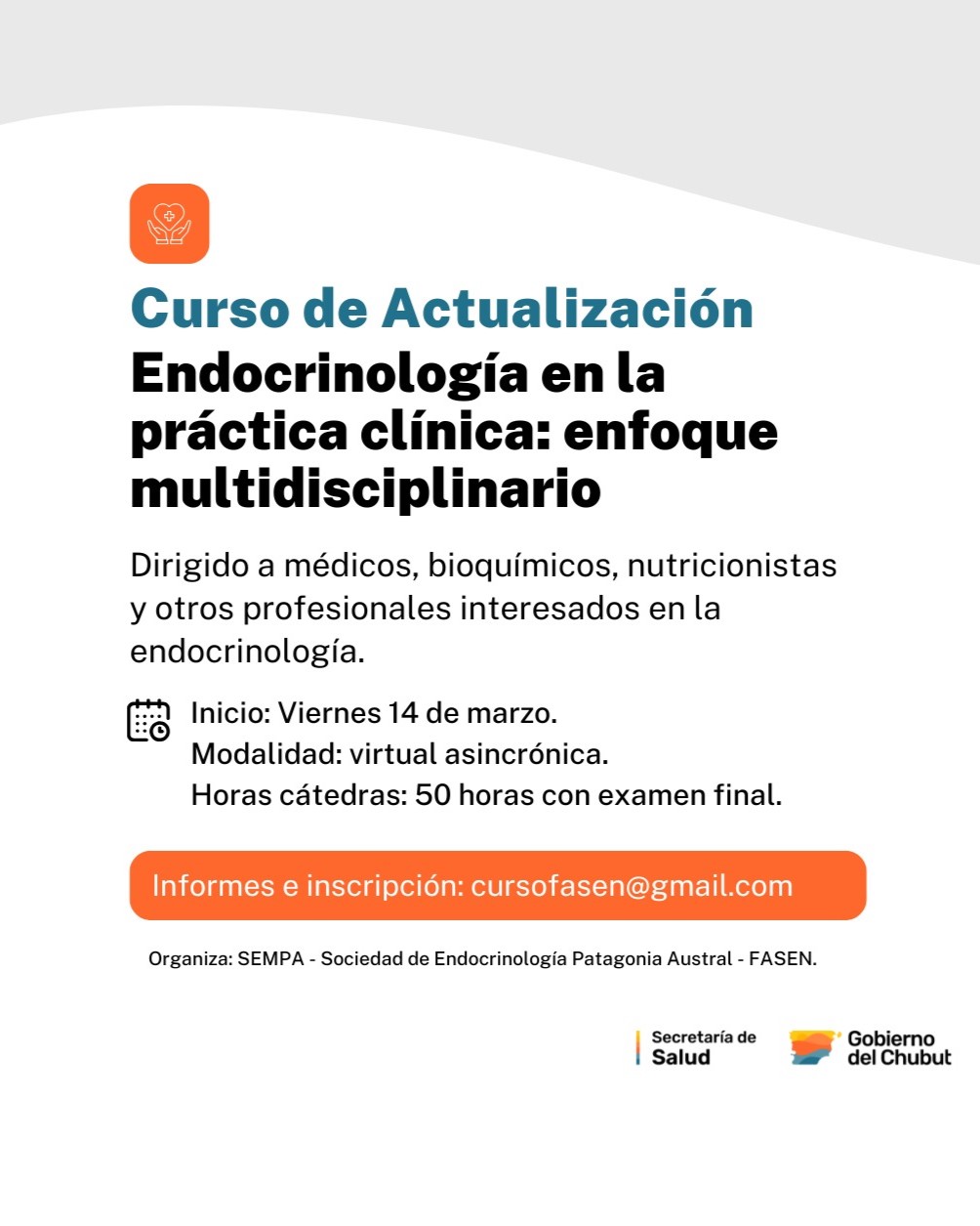 CHUBUT LANZA CURSO DE ACTUALIZACIÓN EN ENDOCRINOLOGÍA PARA PROFESIONALES DE LA&nbsp;SALUD.