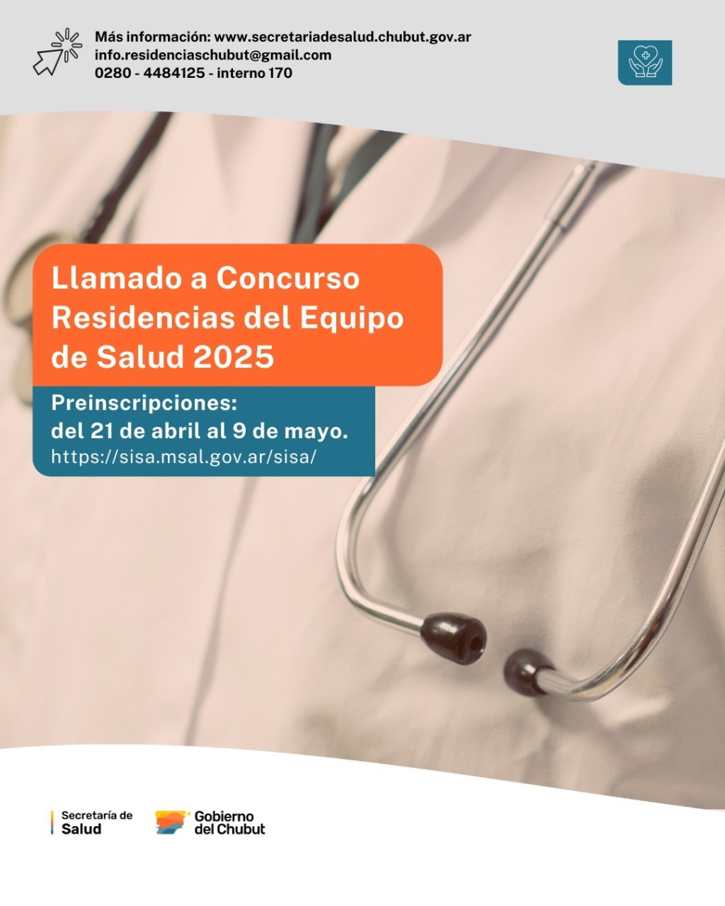 FINALIZA LA INSCRIPCIÓN PARA LAS RESIDENCIAS DEL EQUIPO DE SALUD DE CHUBUT&nbsp;2025.