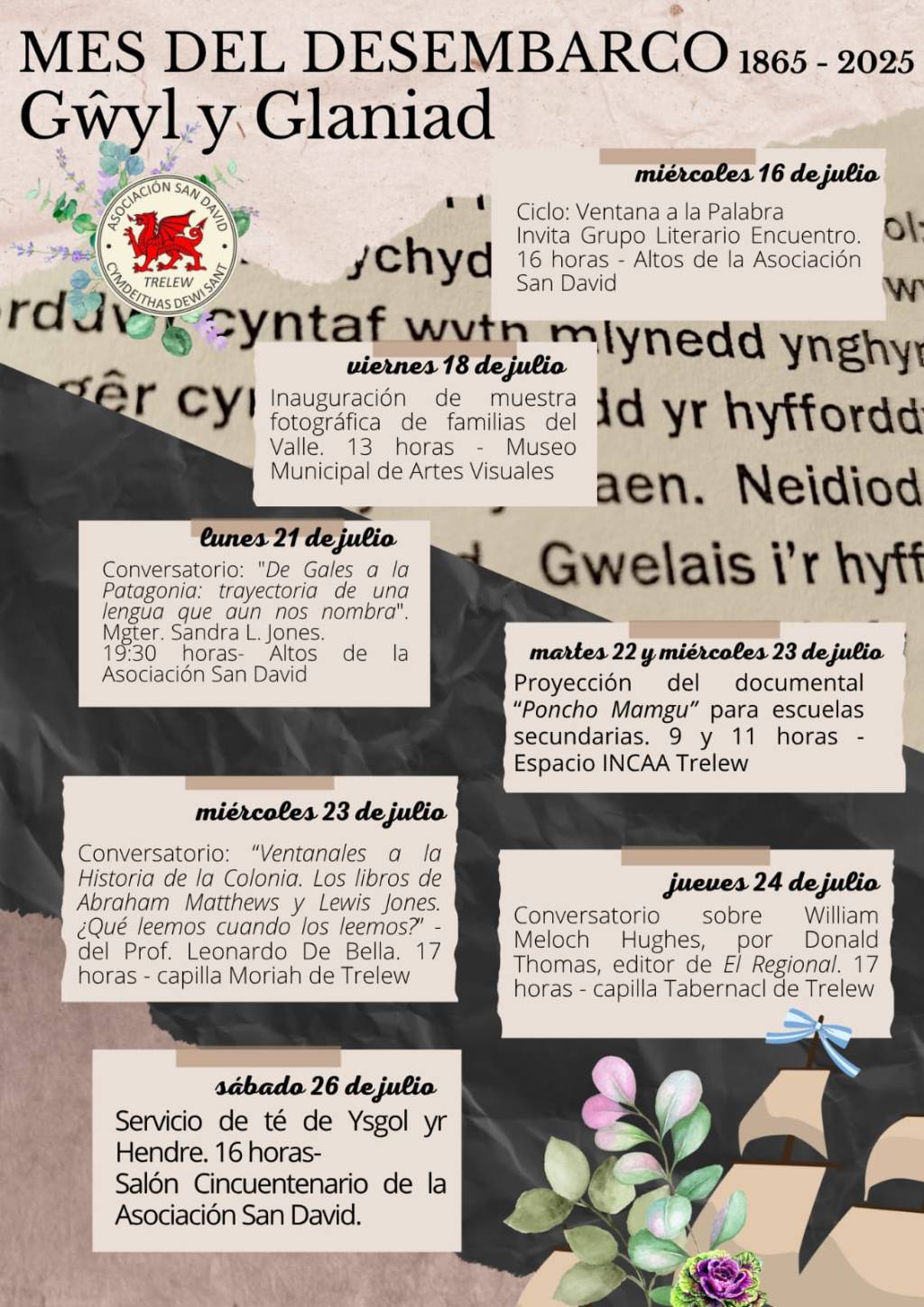 TRELEW CELEBRA EL MES DEL DESEMBARCO CON MÁS DE 15 PROPUESTAS&nbsp;CULTURALES