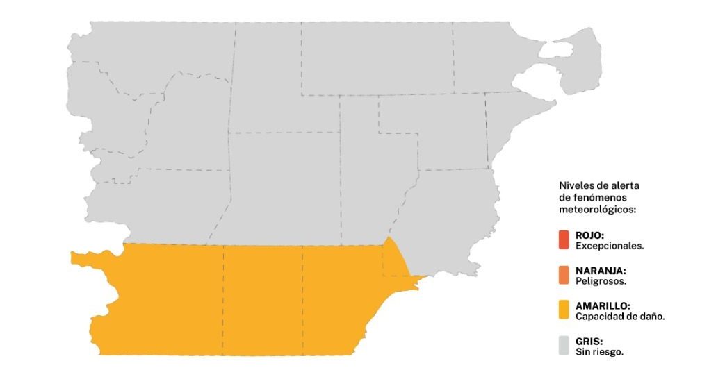 ALERTA AMARILLA POR VIENTOS Y LLUVIAS EN&nbsp;CHUBUT